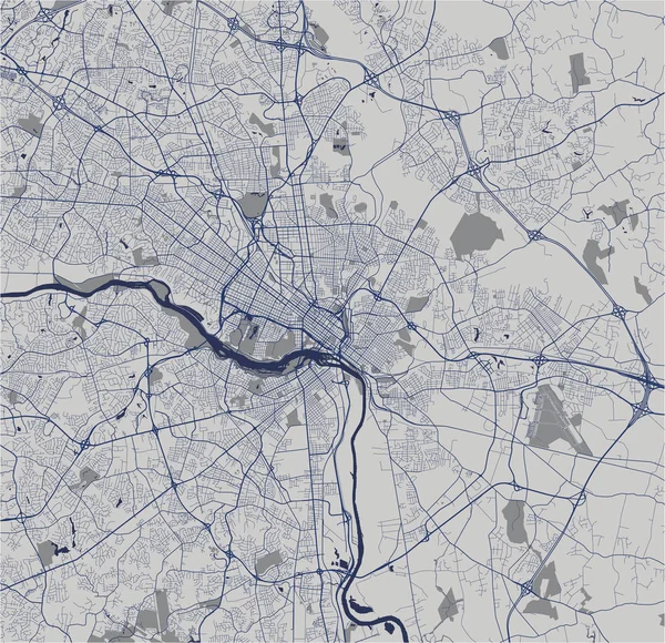 Mapa Vectorial Ciudad Richmond Virginia Usa — Archivo Imágenes Vectoriales