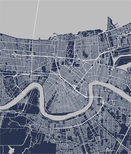 Mapa Vetorial Cidade New Orleans Louisiana Estados Unidos América — Vetor de Stock