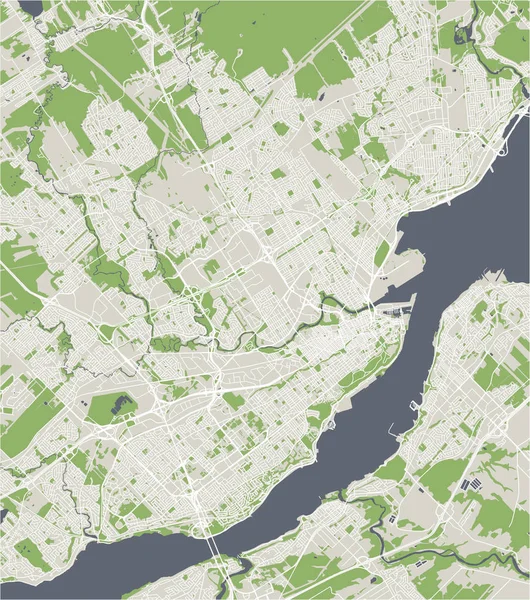 魁北克市矢量地图 加拿大 — 图库矢量图片