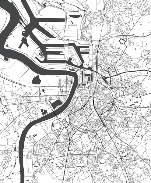 Mappa Vettoriale Della Città Anversa Belgio — Vettoriale Stock