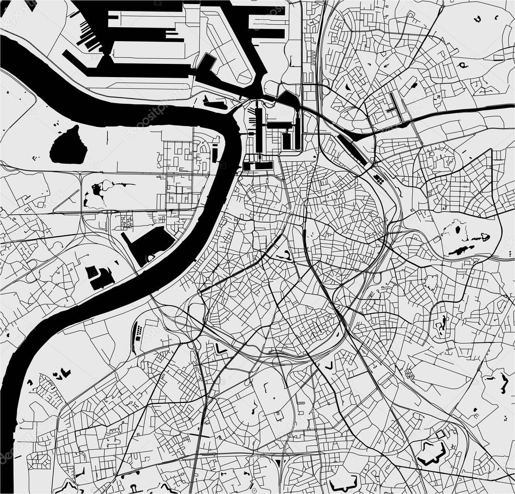 vector map of the city of Antwerp, Belgium