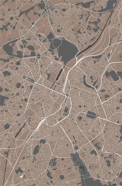 Mapa Vectorial Ciudad Bruselas Bélgica — Vector de stock