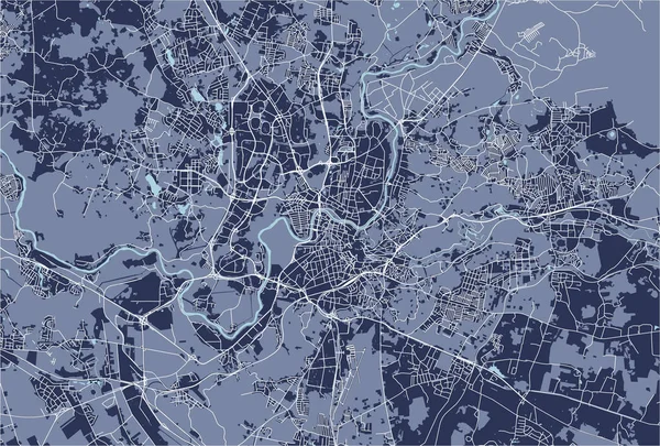 立陶宛维尔纽斯市矢量地图 — 图库矢量图片