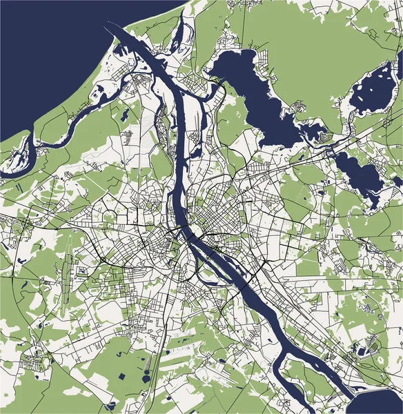 Vector Plattegrond Van Stad Van Riga Letland — Stockvector