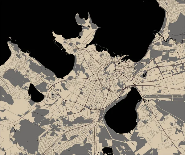 Vektorová Mapa Města Tallinn Estonsko — Stockový vektor