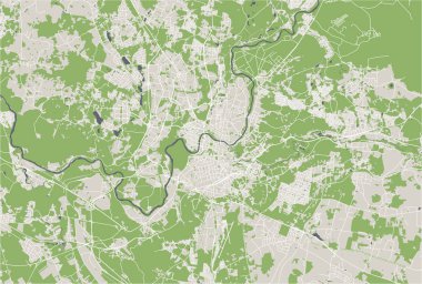 Vilnius, Litvanya'nın şehrin vektör harita