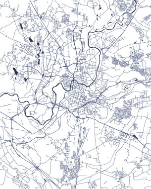Vilnius, Litvanya'nın şehrin vektör harita