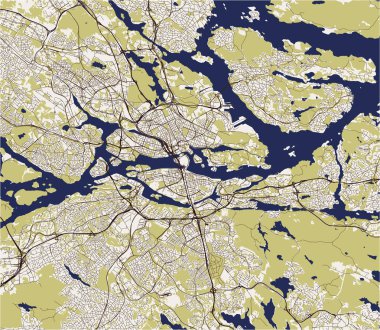 vector map of the city of Stockholm, Sweden clipart