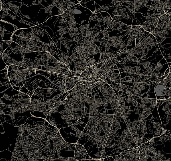 イングランド マンチェスター都市イギリスのベクトル地図 — ストックベクタ