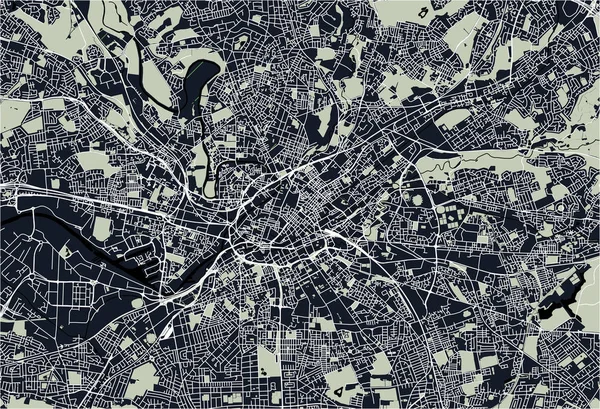 英国曼彻斯特市矢量地图 — 图库矢量图片