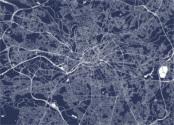 Vektorkarte Der Stadt Manchester England Großbritannien — Stockvektor