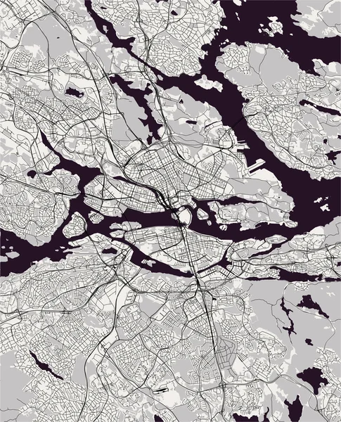 Vektör Stokholm Şehir Haritası — Stok Vektör