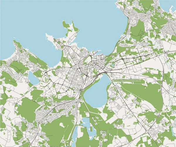 Vektor Karta Över Staden Tallinn Estland — Stock vektor