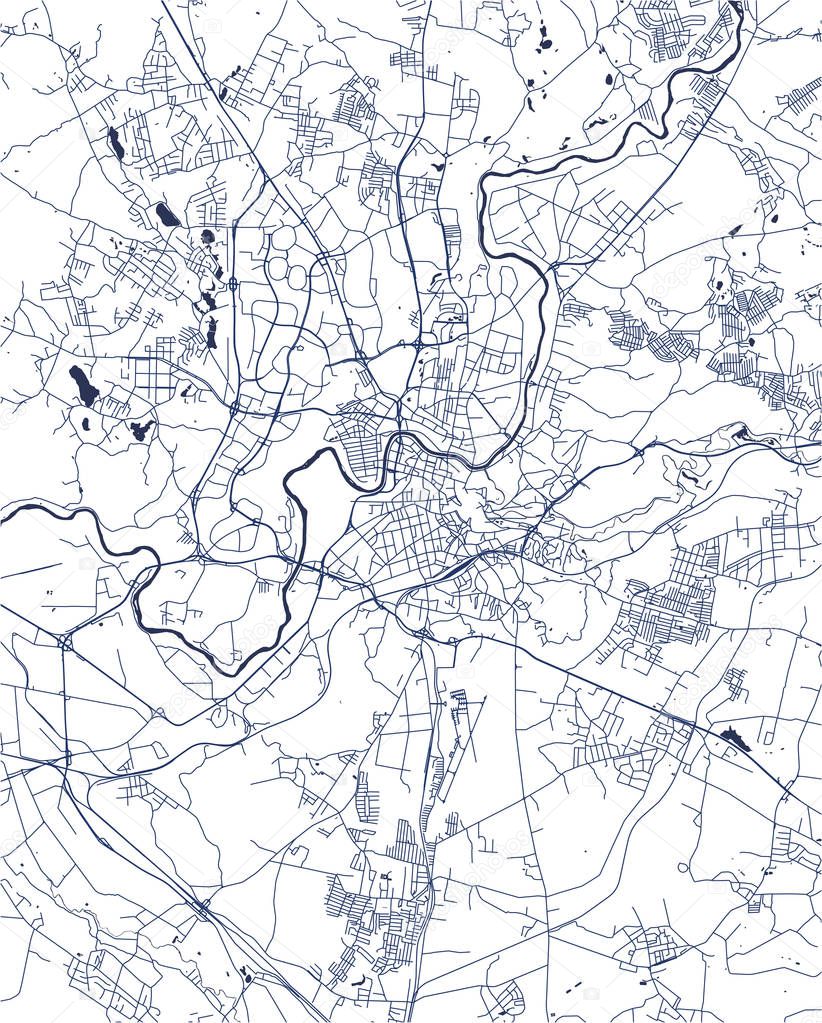 vector map of the city of Vilnius, Lithuania