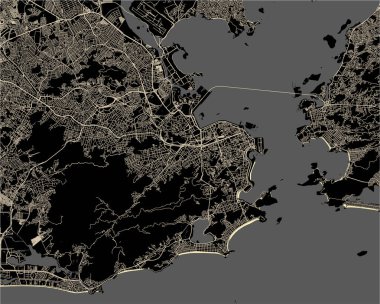 vektör harita, Rio de Janeiro şehrine, Güneydoğu, Brezilya