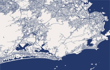 vektör harita, Rio de Janeiro şehrine, Güneydoğu, Brezilya