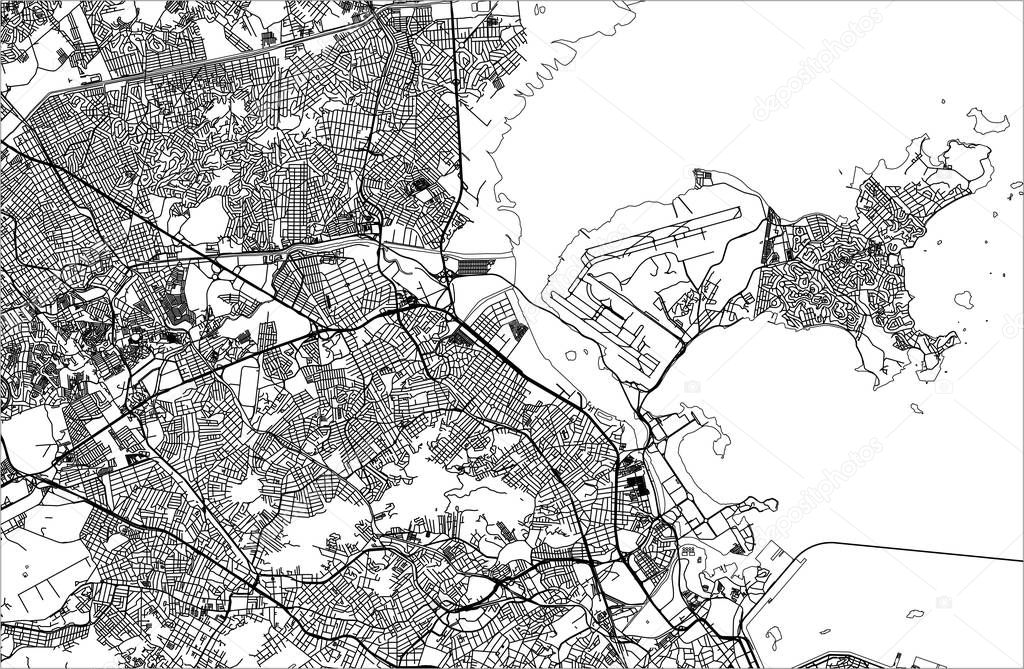 vector map of the city of Rio de Janeiro, Southeast, Brazil