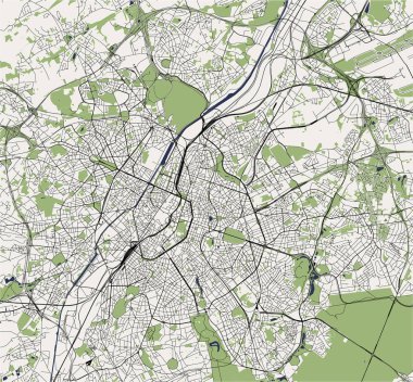 vektör Haritası, Brüksel, Belçika