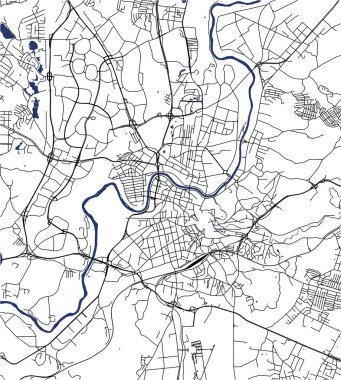 Vilnius, Litvanya'nın şehrin vektör harita