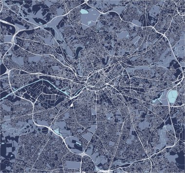 vektör harita city Manchester, İngiltere, Büyük Britanya