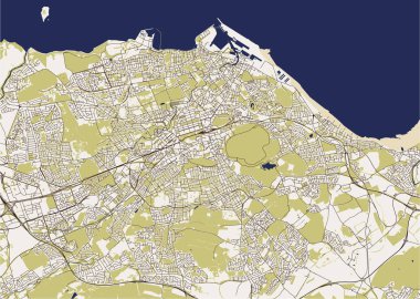 harita city Edinburgh, İskoçya, Birleşik Krallık