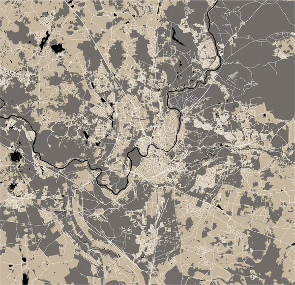ヴィリニュス リトアニアの都市のベクトル地図 — ストックベクタ