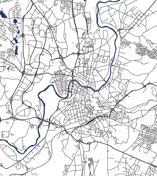 Vilnius, Litvanya'nın şehrin vektör harita