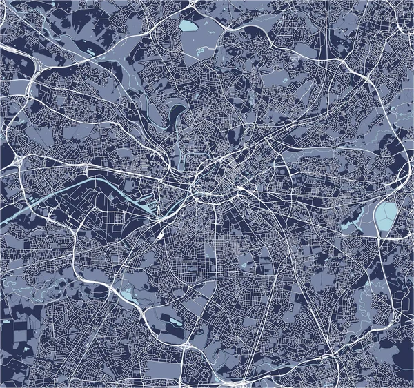 Векторная Карта Города Манчестер Англия Великобритания — стоковый вектор