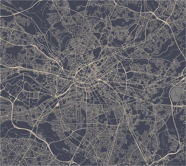 Karte der Stadt Manchester, England, Großbritannien — Stockvektor