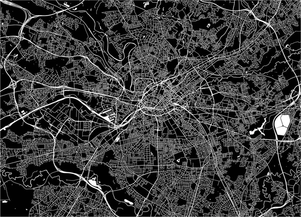 英国曼彻斯特市地图 — 图库矢量图片