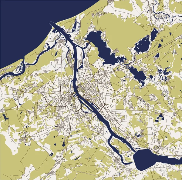 拉脱维亚里加市地图 — 图库矢量图片