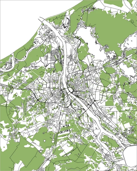 Riga, ラトビアの都市の地図 — ストックベクタ
