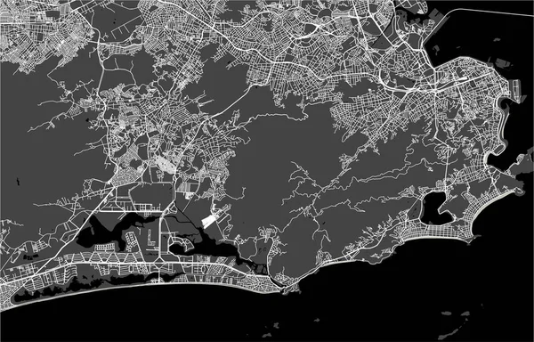 Mapa de la ciudad de Río de Janeiro, Sureste, Brasil — Vector de stock
