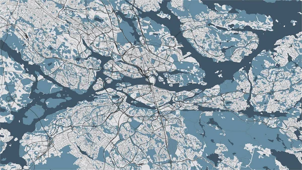 Mapa města Stockholm, Švédsko — Stockový vektor