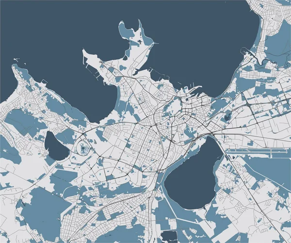 Carte de la ville de Tallinn, Estonie — Image vectorielle