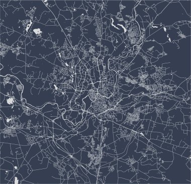 Vilnius, Litvanya'nın şehrin vektör harita