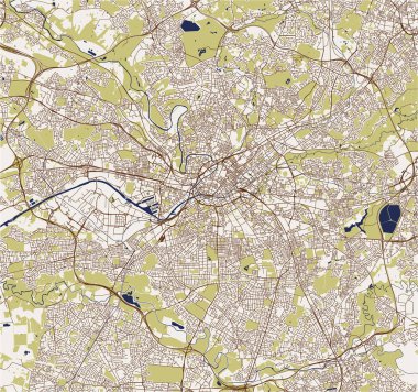vektör harita city Manchester, İngiltere, Büyük Britanya