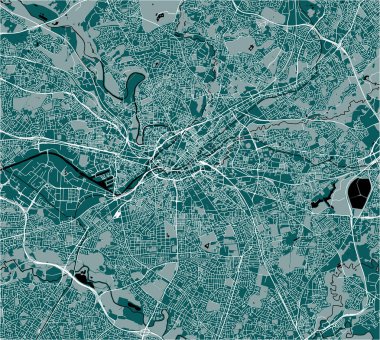 vektör harita city Manchester, İngiltere, Büyük Britanya
