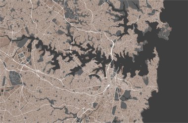 vektör harita şehir Sidney, Yeni Güney Galler, Avustralya