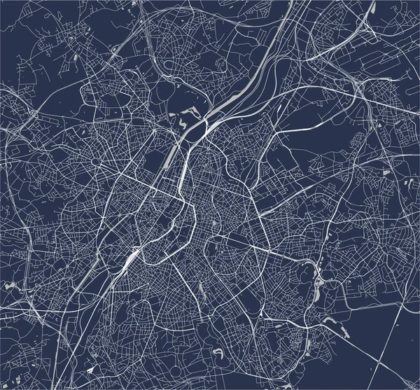 Mappa Vettoriale Della Città Bruxelles Belgio — Vettoriale Stock