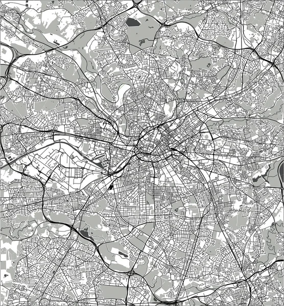 Vektor Karta Över Den Staden Manchester England Storbritannien — Stock vektor