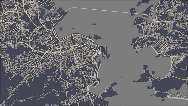 Vektorová Mapa Města Rio Janeiro Jihovýchod Brazílie — Stockový vektor
