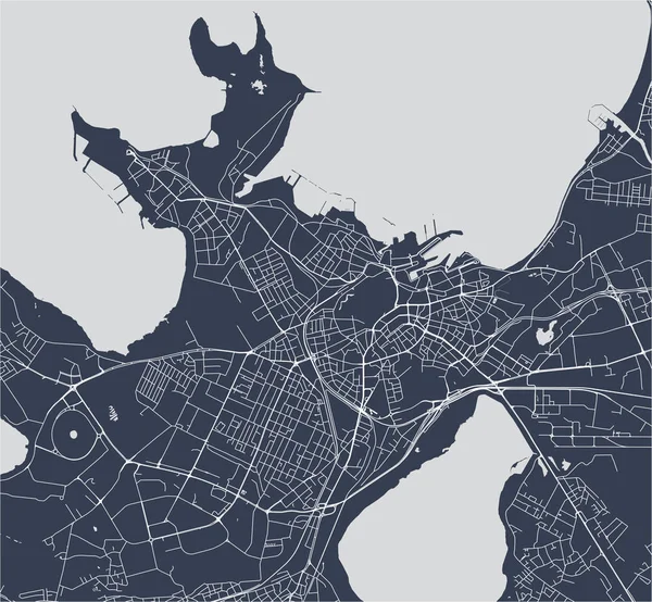 Mapa Vetorial Cidade Tallinn Estónia — Vetor de Stock