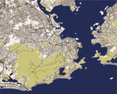 vektör harita, Rio de Janeiro şehrine, Güneydoğu, Brezilya