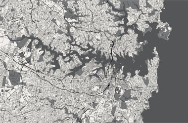 vektör harita şehir Sidney, Yeni Güney Galler, Avustralya
