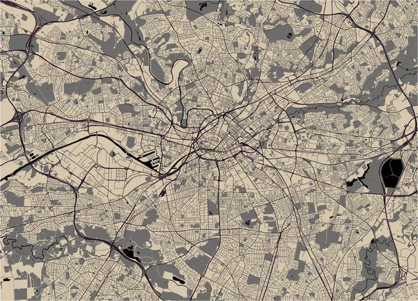 Vektorová Mapa Města Manchester Anglie Velká Británie — Stockový vektor