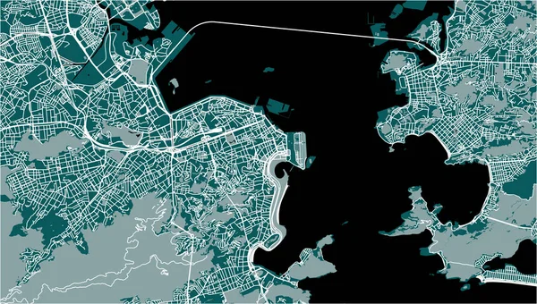 Vektor Karta Den Staden Rio Janeiro Sydost Brasilien — Stock vektor