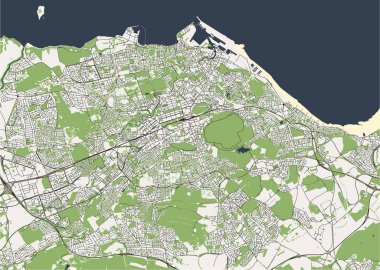 vektör harita city Edinburgh, İskoçya, Birleşik Krallık