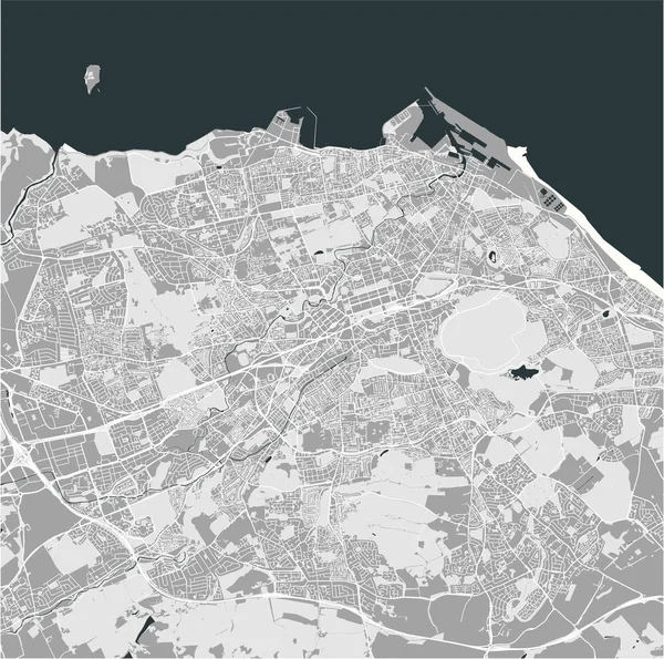 Mapa Vetorial Cidade Edimburgo Escócia Reino Unido — Vetor de Stock