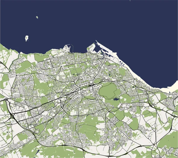 Vektorová Mapa Města Edinburgh Skotsko Velká Británie — Stockový vektor